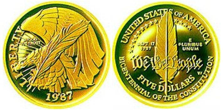 The 1987 Constitution $5 Gold — an Eagle That Traded Its Arrows for a Pen