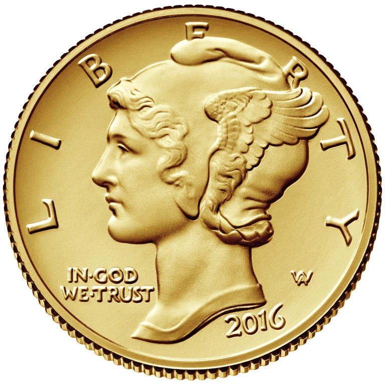 The 2016 Gold Mercury Dime: a beloved design, reborn in 24-karat
