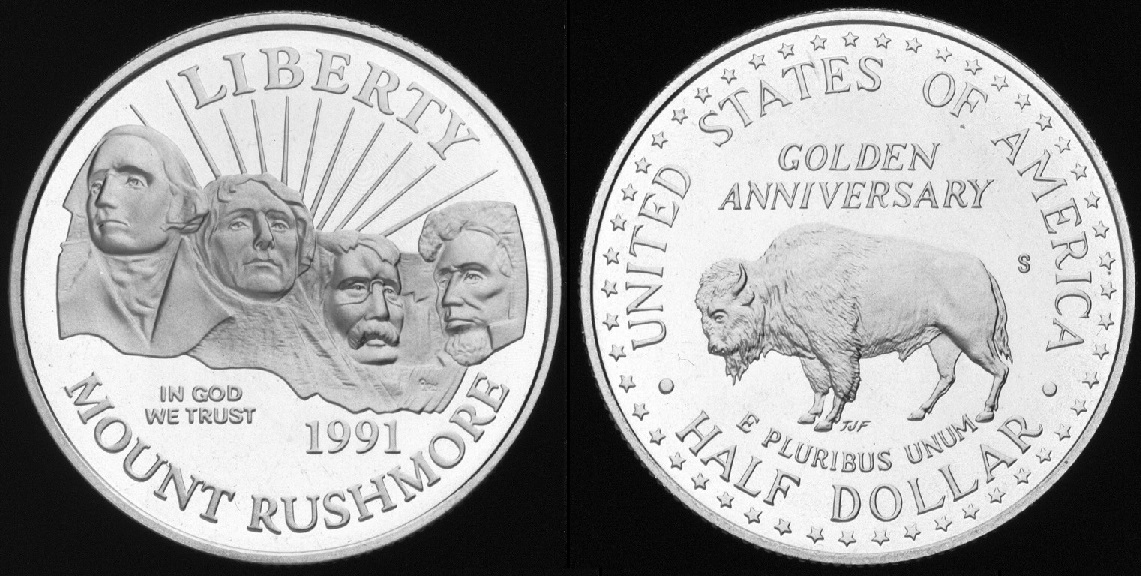 The 1991 Mount Rushmore Half Dollar