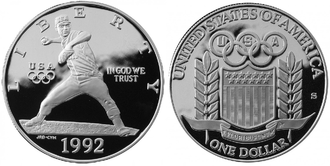 The 1992 Olympic Silver Dollar — the coin that looks like Nolan Ryan