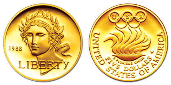 The 1988 Seoul Olympic $5 Gold Half Eagle