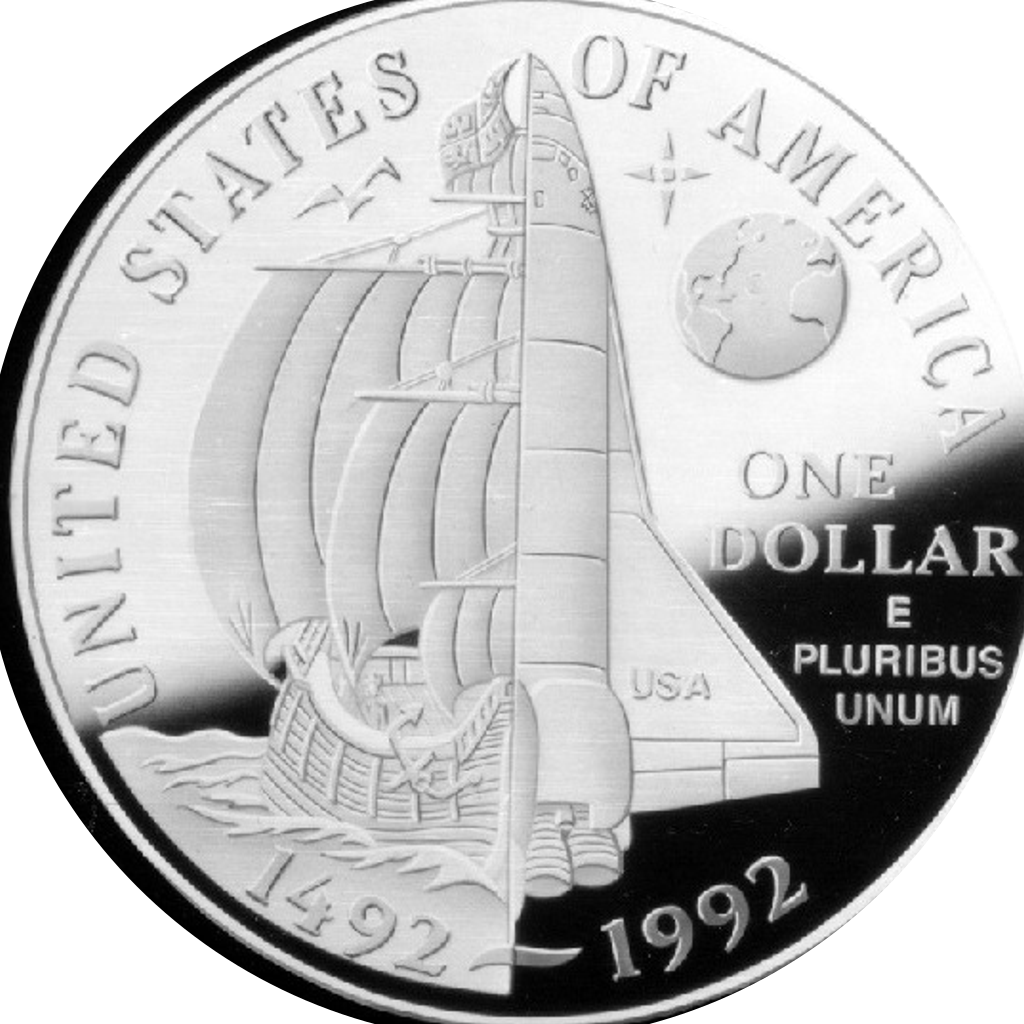 1 Dollar (Columbus Quincentenary) reverse