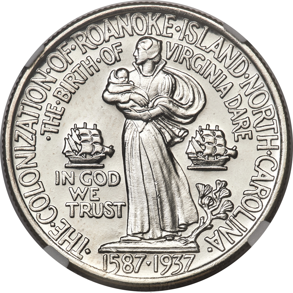 ½ Dollar (Roanoke Island) reverse