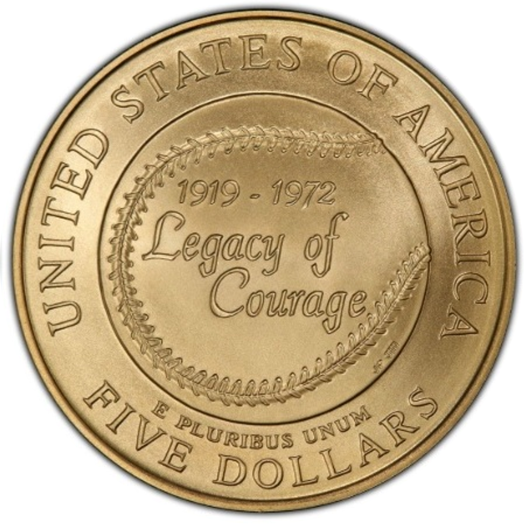 5 Dollars (Jackie Robinson) reverse