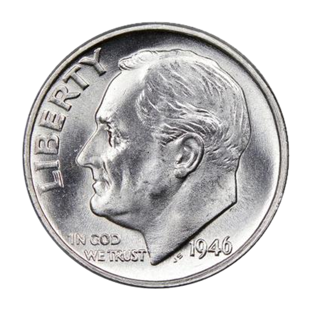 1 Dime "Roosevelt Silver Dime" reverse