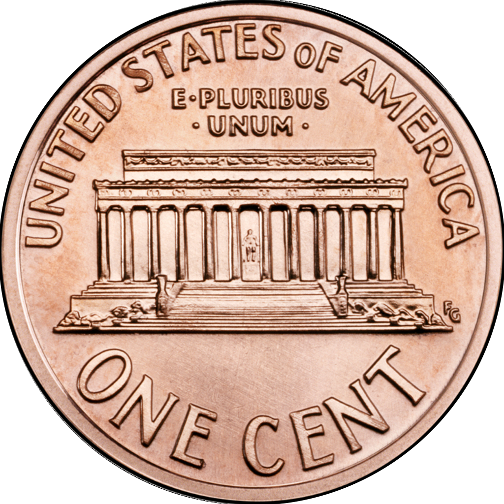1 Cent "Lincoln Memorial Cent" reverse