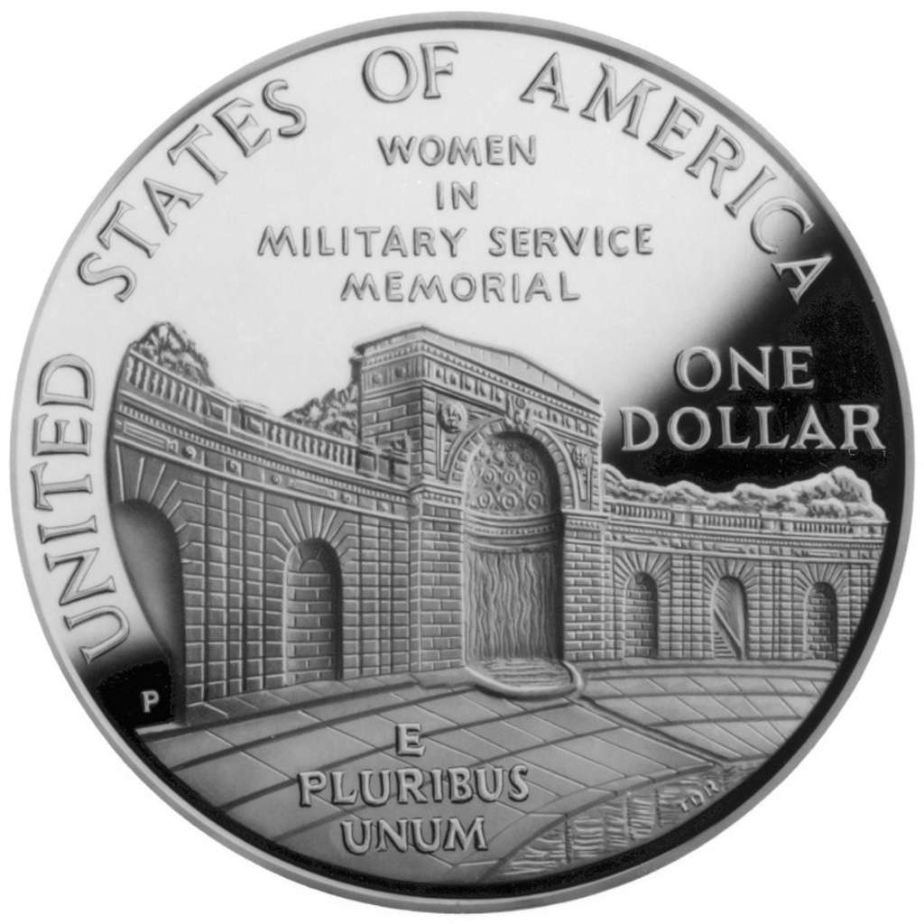 1 Dollar (Women In Military Service For America Memorial) reverse