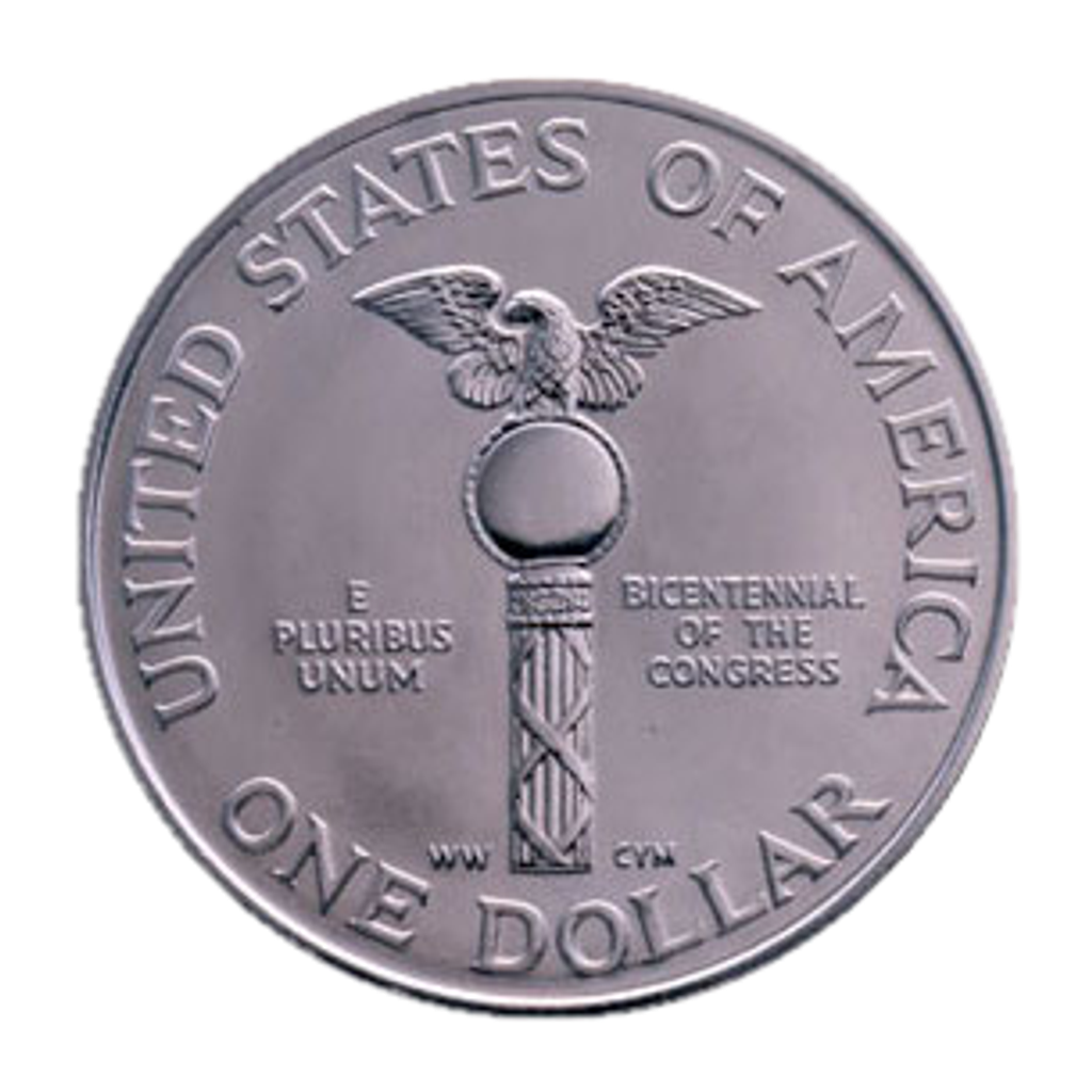 1 Dollar (Bicentennial of the Congress) reverse
