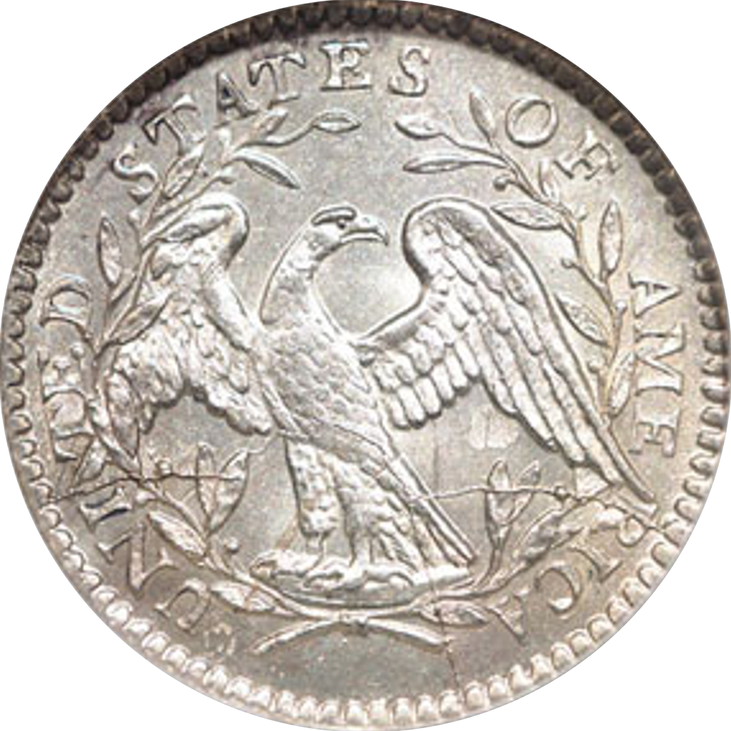 5 Cents "Flowing Hair Half Dime" reverse