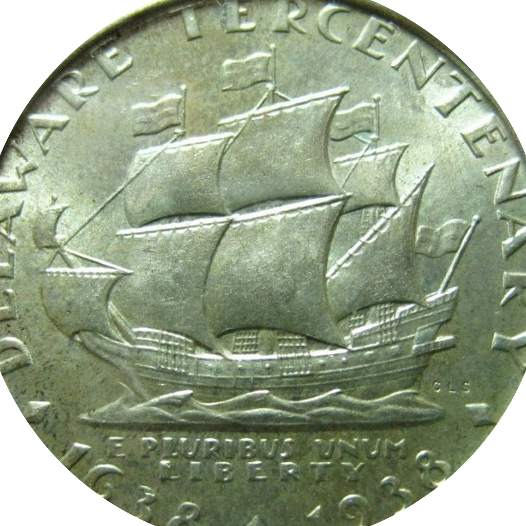 ½ Dollar (Delaware Tercentenary) reverse
