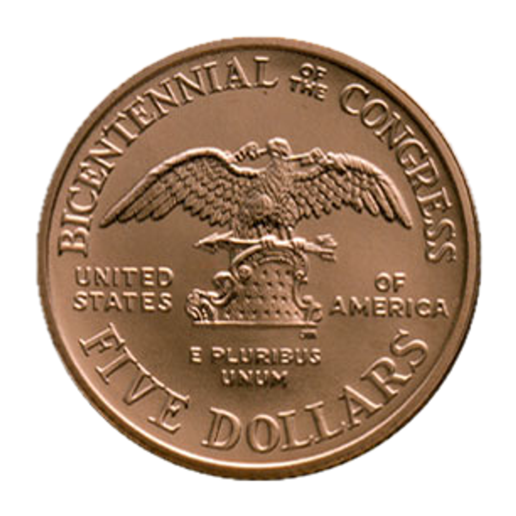 5 Dollars (Congress Bicentennial) reverse