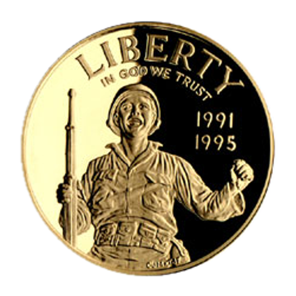 5 Dollars (50th Anniversary Of World War II) obverse