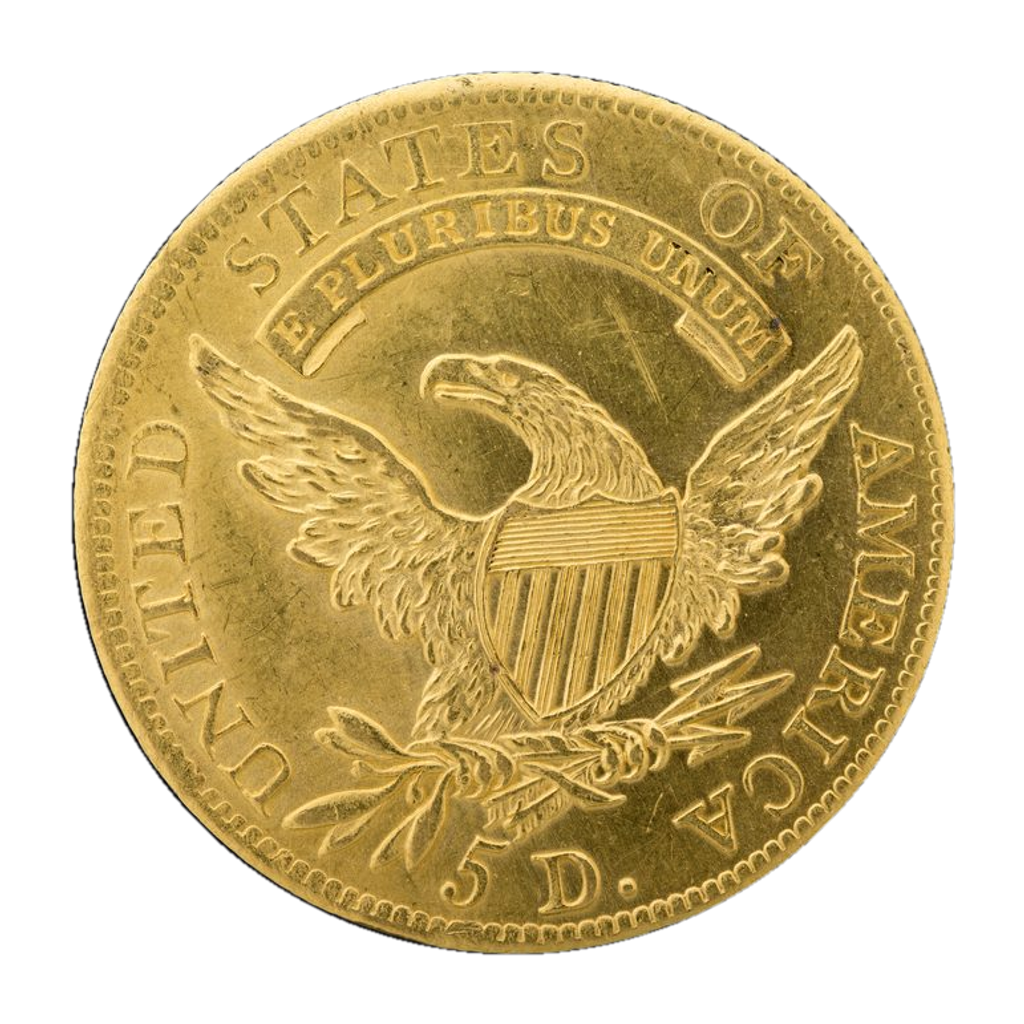 5 Dollars "Capped, Draped Bust" reverse
