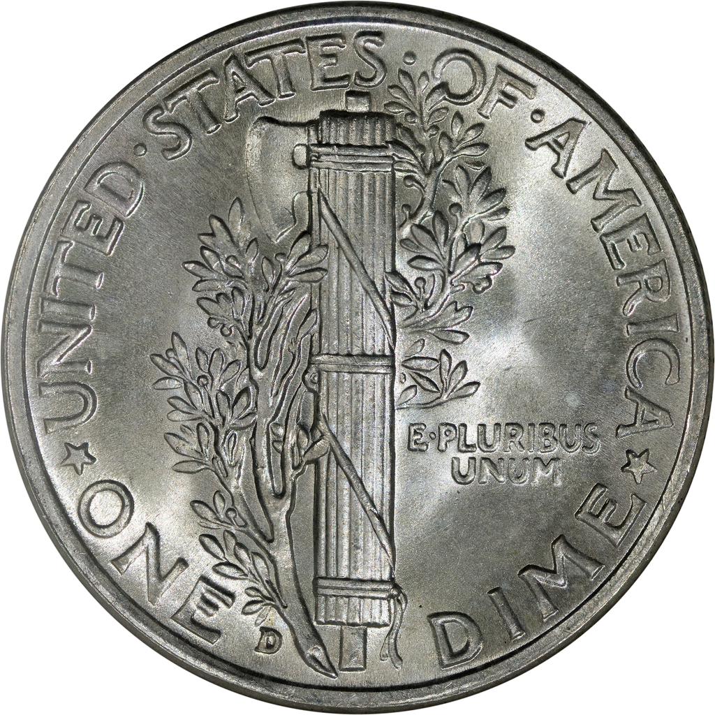 1 Dime "Mercury Dime" reverse