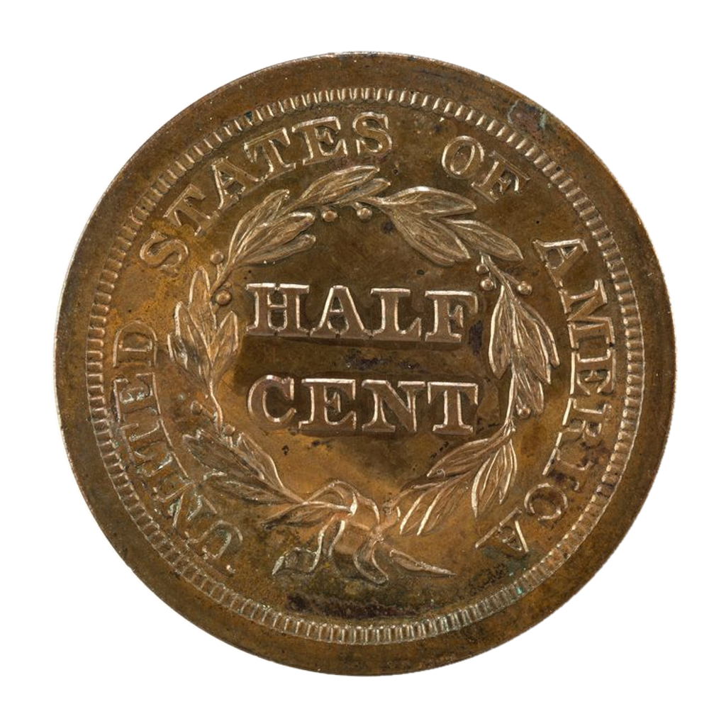 ½ Cent "Braided Hair - Half Cent" reverse